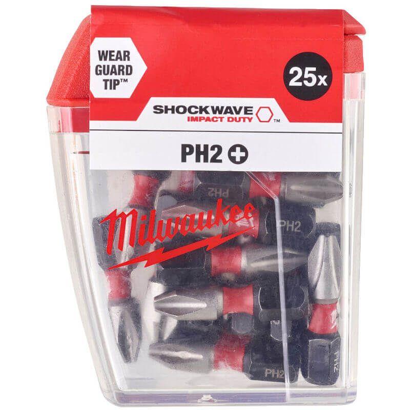 Milwaukee 25 Piece ShockWave Impact Duty PH2 x 25mm Screwdriving Bit Set Milwaukee