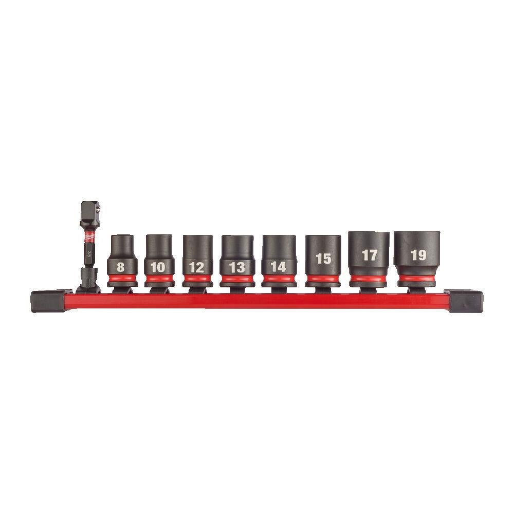 Milwaukee 4932480454 9 Piece Impact Duty 3/8" Drive Impact Socket Rail Set Metric Milwaukee