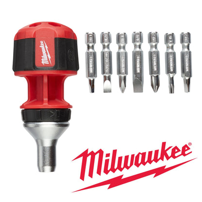 Milwaukee 8 in 1 Compact Ratcheting Multibit Screwdriver 4932471868 Milwaukee