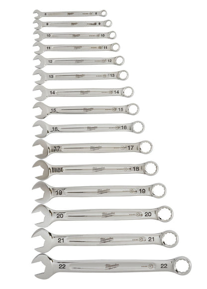Milwaukee MAX BITE 15 Piece Metric Combination Spanner Set 4932464258 Milwaukee