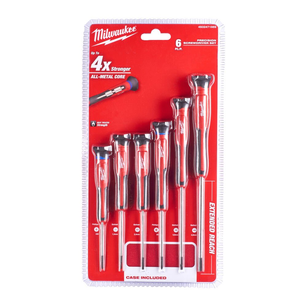 Milwaukee Precision Screwdriver Set 6pc Pozi & Slotted 4932471869 Milwaukee
