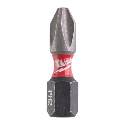 Milwaukee ShockWave Impact Duty PH2 x 25mm Screwdriving Bits x 2 Milwaukee