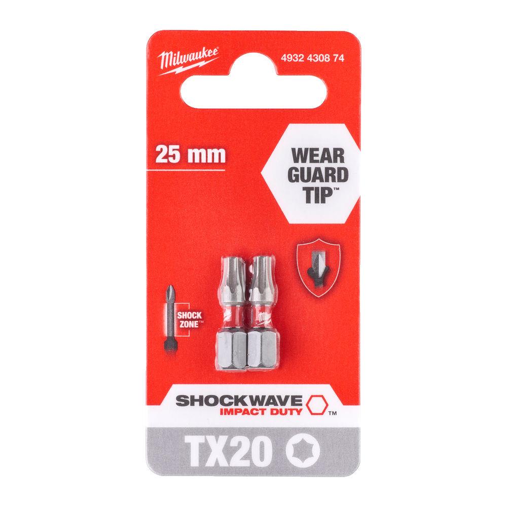 Milwaukee ShockWave Impact Duty TX20 x 25mm Screwdriving Bits Milwaukee