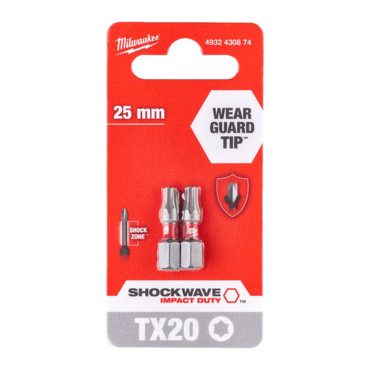 Milwaukee ShockWave Impact Duty TX20 x 25mm Screwdriving Bits Milwaukee