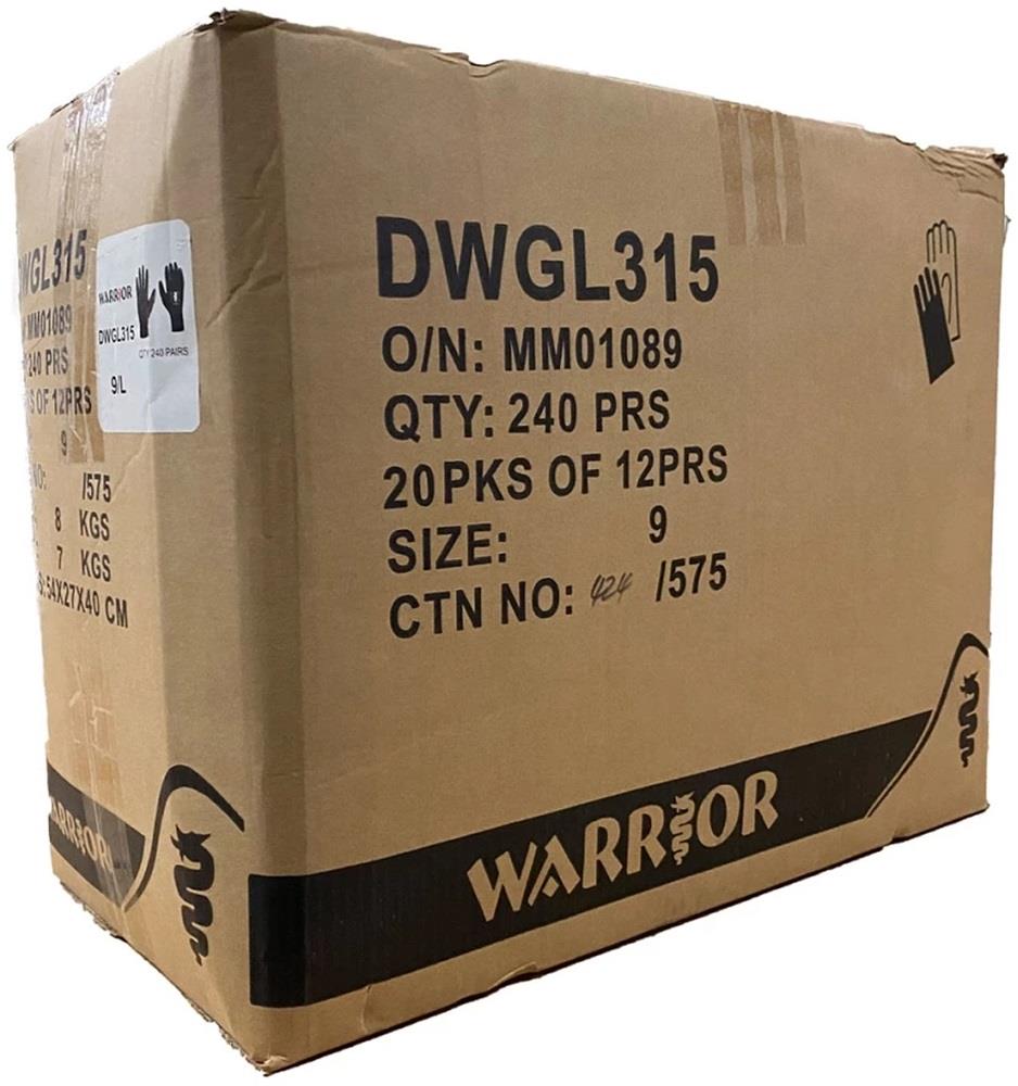 Bulk Deal 240 Pairs Warrior Black PU Coated Work Gloves Warrior