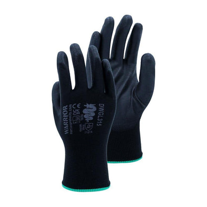 Bulk Deal 240 Pairs Warrior Black PU Coated Work Gloves Warrior