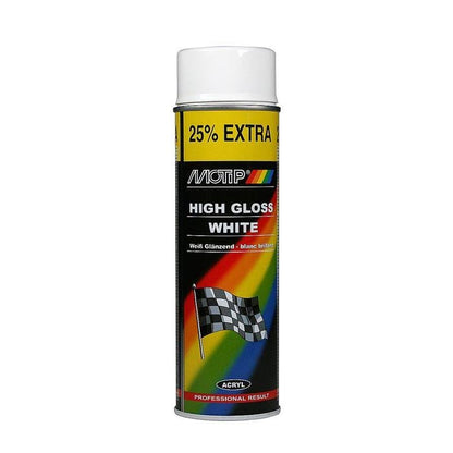 Motip High Gloss White Spray Paint 500ml Motip