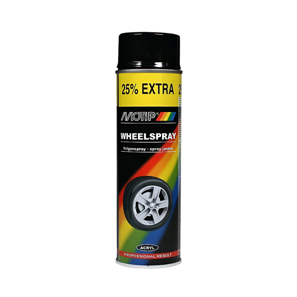 Motip Wheel Spray Paint High Gloss Black 500ml Motip