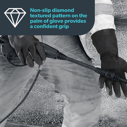 Nitrex 680 Black Latex Heavy Duty Chemical Resistant Gloves Nitrex