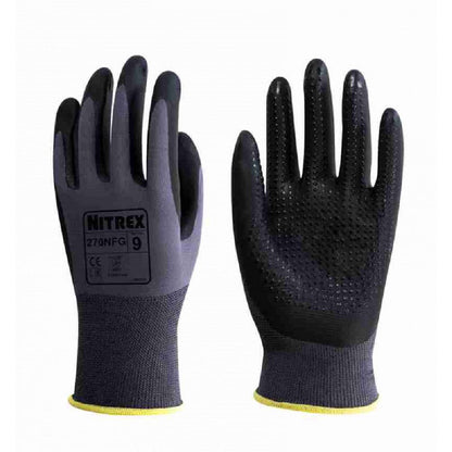 Nitrex Nitrile Coated Gloves with Grip Dots Palm 270NFG Nitrex