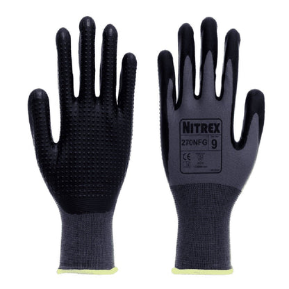 Nitrex Nitrile Coated Gloves with Grip Dots Palm 270NFG Nitrex