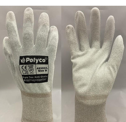 PH Polyco Pure Dex Anti Static PU Palm Coated Gloves Polyco Healthline