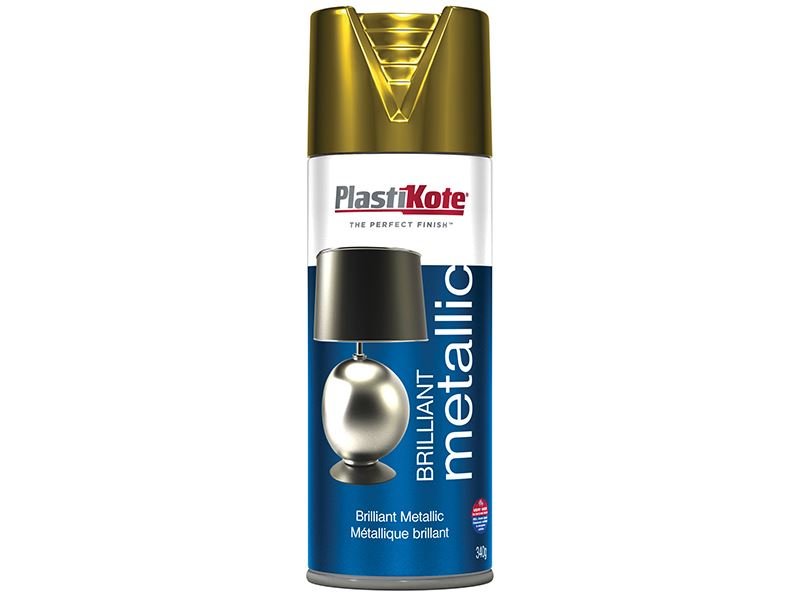 Plastikote Brilliant Metallic Spray Gold 400ml Plastikote