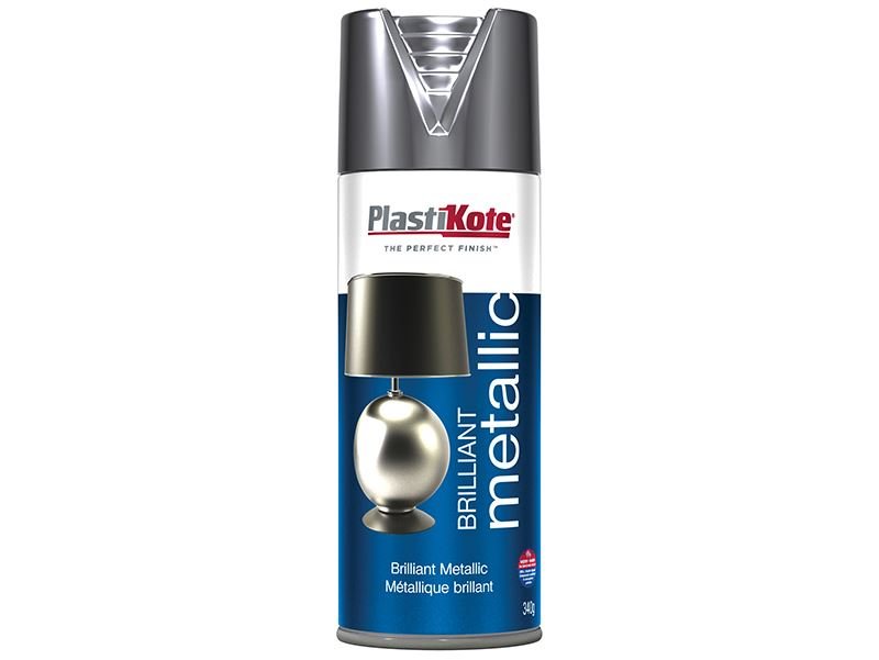 Plastikote Brilliant Metallic Spray Silver 400ml Plastikote