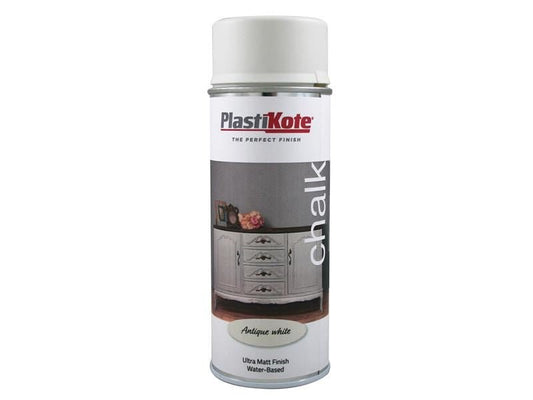 Plastikote Chalk Finish Spray Antique White 400ml Plastikote