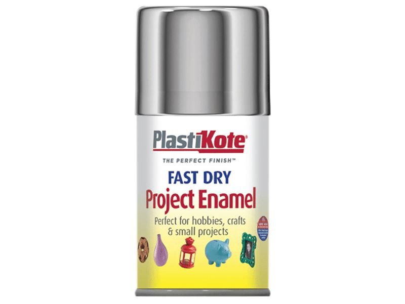 Plastikote Fast Dry Enamel Aerosol Chrome 100ml Plastikote