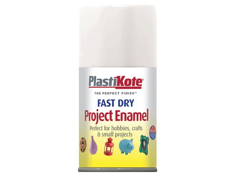 Plastikote Fast Dry Enamel Aerosol Gloss White 100ml Plastikote