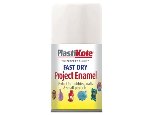 Plastikote Fast Dry Enamel Aerosol Gloss White 100ml Plastikote