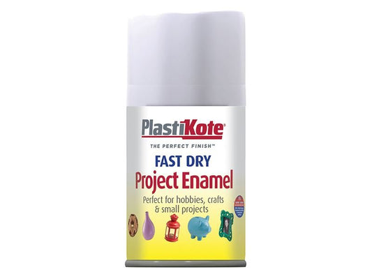 Plastikote Fast Dry Enamel Aerosol Matt White 100ml Plastikote