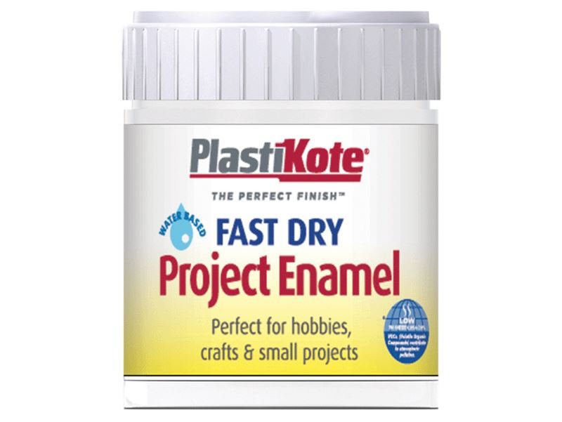 Plastikote Fast Dry Enamel Paint B5 Bottle Matt White 59ml Plastikote
