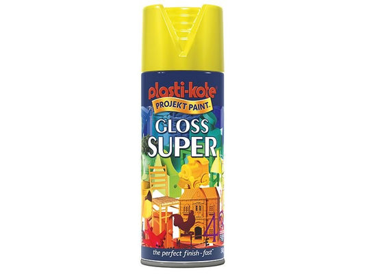 Plastikote Gloss Super Spray Yellow 400ml Plastikote