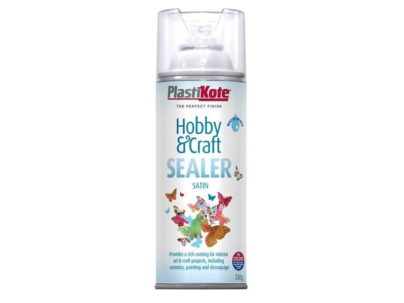 Plastikote Hobby & Craft Sealer Spray Clear Satin 400ml Plastikote