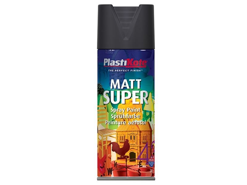 Plastikote Matt Super Spray Black 400ml Plastikote