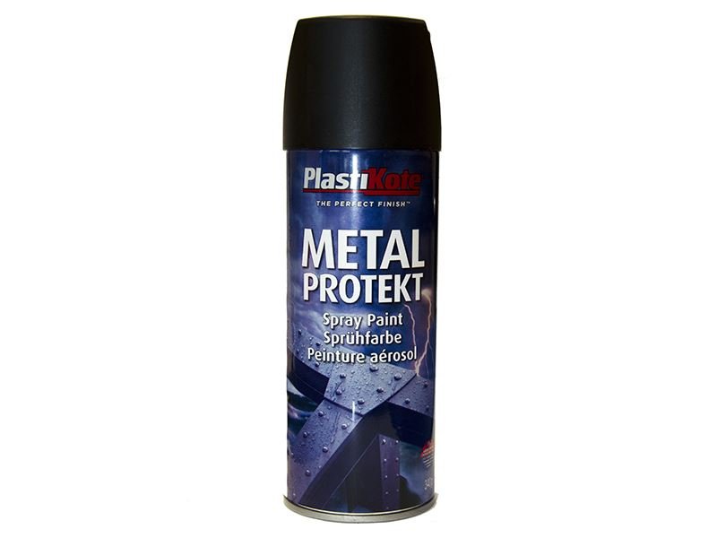Plastikote Metal Protekt Spray Matt Black 400ml Plastikote