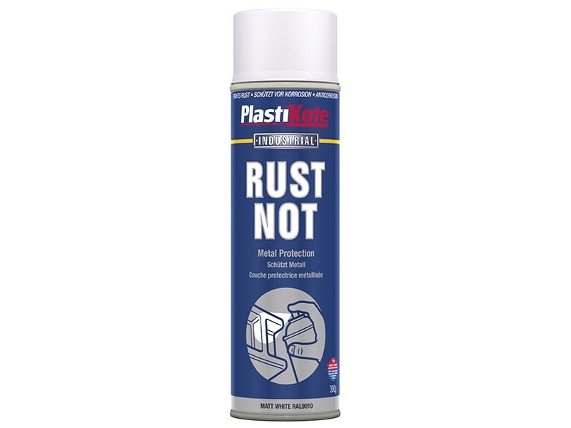 Plastikote Rust Not Spray Matt White 500ml Plastikote