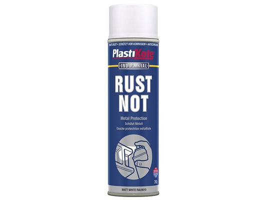 Plastikote Rust Not Spray Matt White 500ml Plastikote