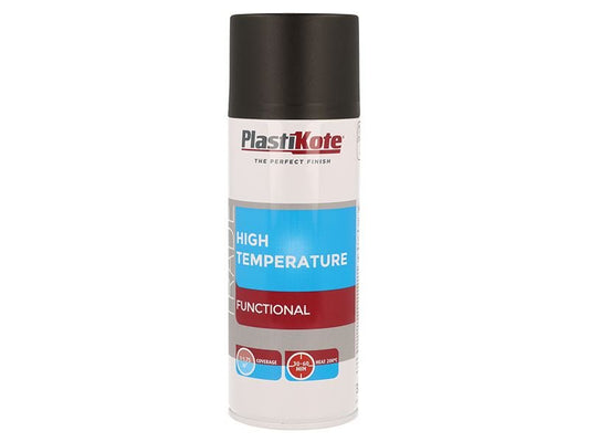 Plastikote Trade High Temperature Spray Paint Black 400ml Plastikote