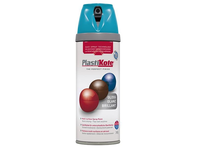 Plastikote Twist & Spray Gloss Mediterranean Blue 400ml Plastikote
