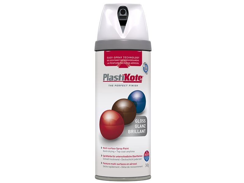 Plastikote Twist & Spray Gloss White 400ml Plastikote
