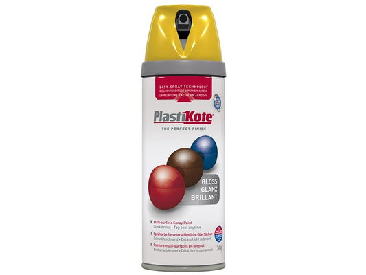 Plastikote Twist & Spray Gloss Yellow 400ml Plastikote