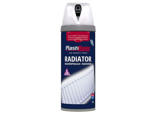 Plastikote Twist & Spray Radiator Gloss White 400ml Plastikote