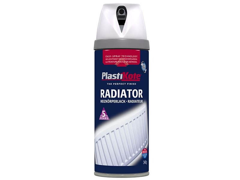 Plastikote Twist & Spray Radiator Satin White 400ml Plastikote