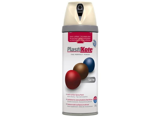 Plastikote Twist & Spray Satin Grey Beige 400ml Plastikote
