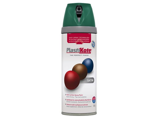 Plastikote Twist & Spray Satin Hunter Green 400ml Plastikote
