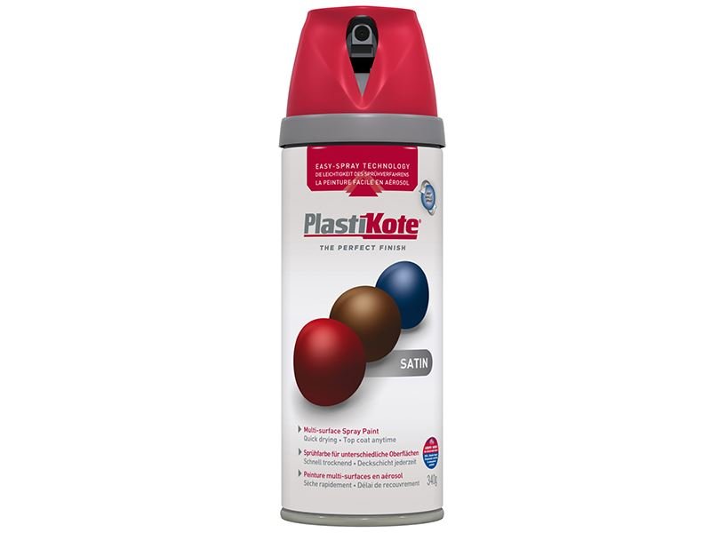 Plastikote Twist & Spray Satin Real Red 400ml Plastikote