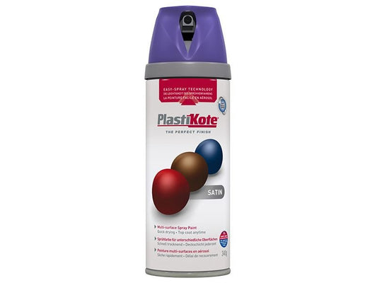 Plastikote Twist & Spray Satin Sumptuous Purple 400ml Plastikote