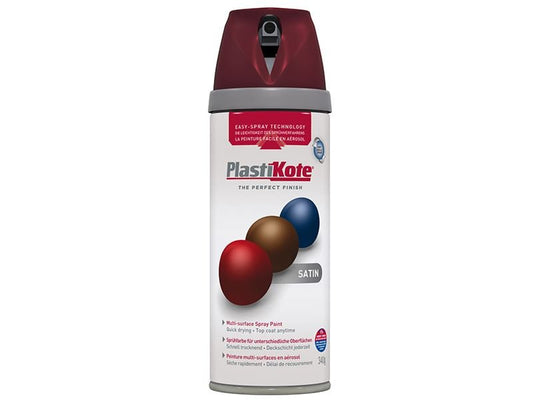Plastikote Twist & Spray Satin Wine Red 400ml Plastikote