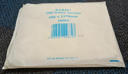 Flat Pack 100 White Disposable Polythene Aprons Polyco Healthline