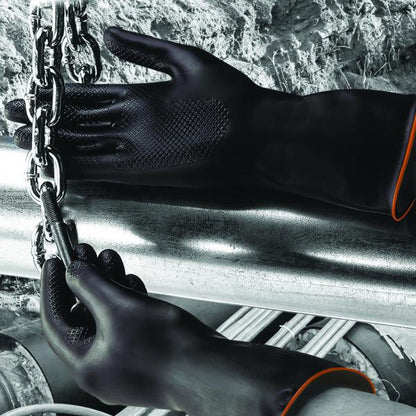 Polyco Jet Black Heavy Duty Rubber Gloves – Pair & 12 Pairs Polyco Healthline