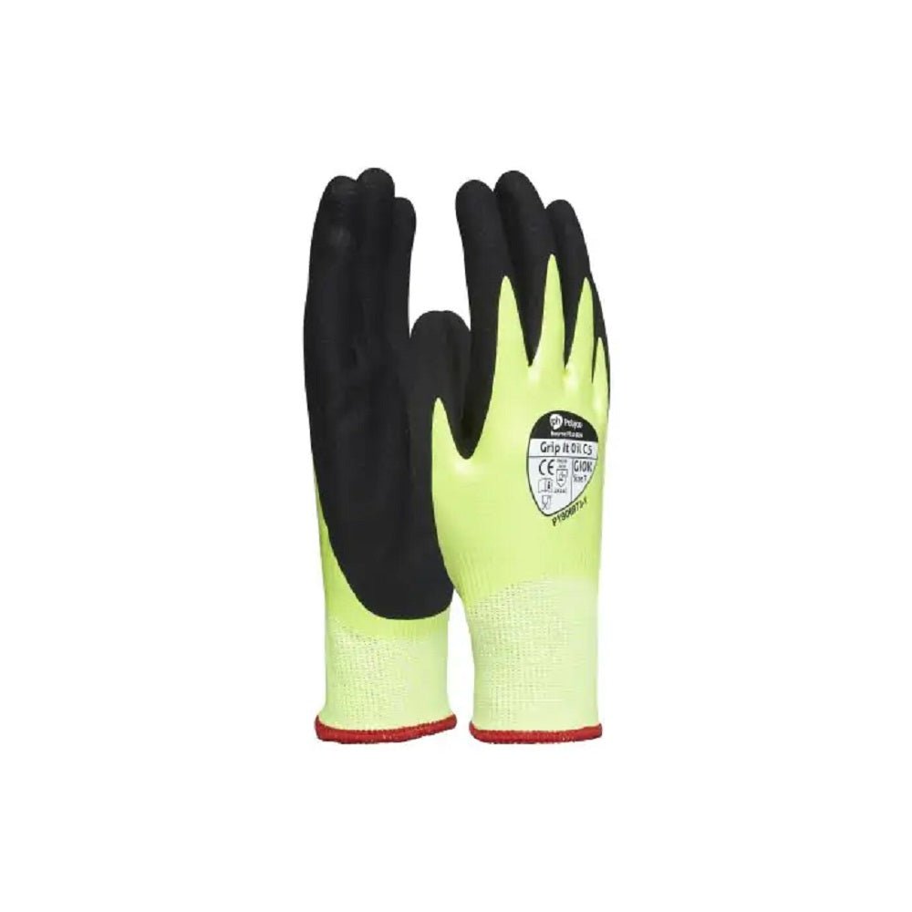 Polyco Grip It Oil C5 Dual Nitrile Coated Cut Resistance Work Gloves Polyco Healthline