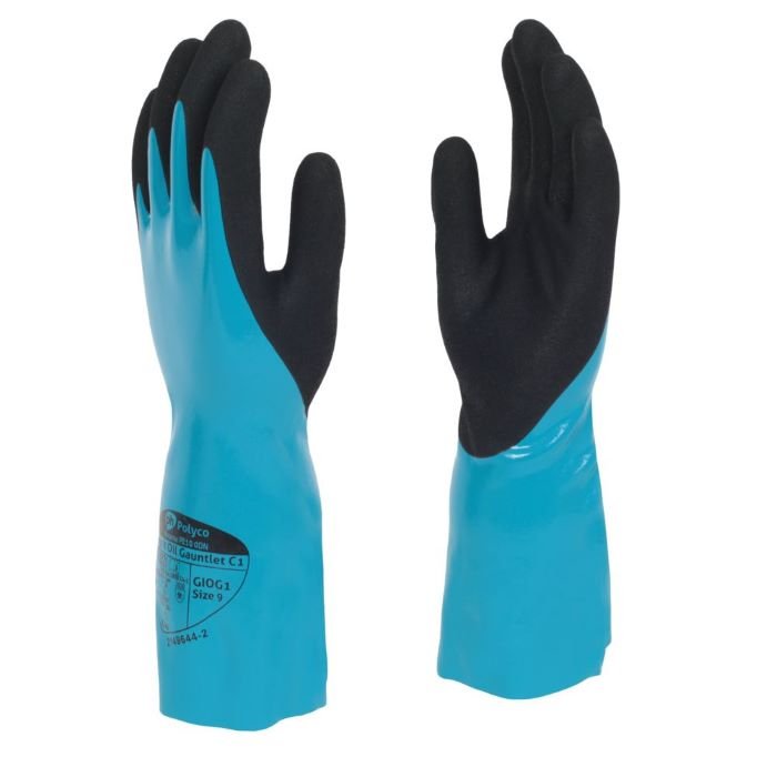 Polyco Grip It Oil Gauntlet C1 Double Nitrile Coated Gloves Polyco Healthline