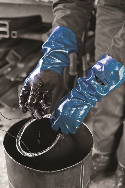 Polyco Grip It Oil Gauntlet C1 Double Nitrile Coated Gloves Polyco Healthline