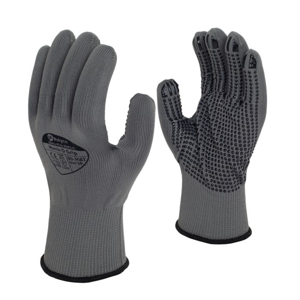 Polyco Matrix D Grip Grey PVC Dot Palm Work Gloves Polyco Healthline