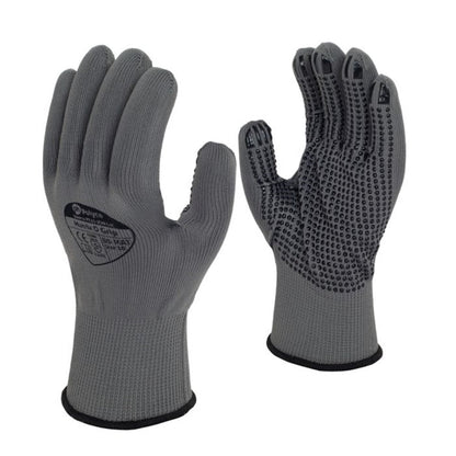 Polyco Matrix D Grip Grey PVC Dot Palm Work Gloves Polyco Healthline