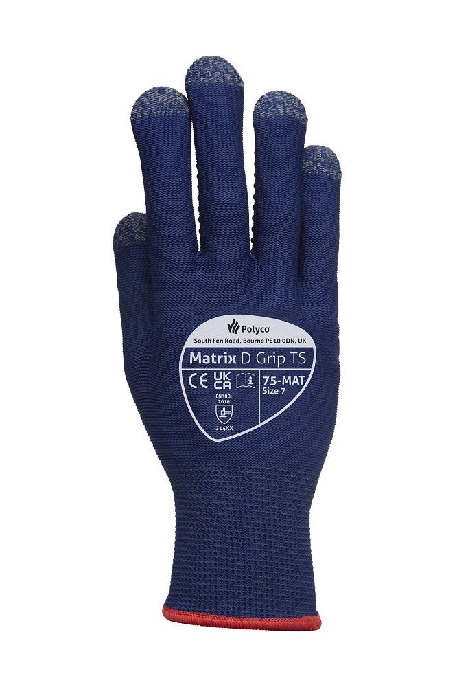Polyco Matrix D Grip TS Touchscreen Dot Grip Palm Work Gloves 75-MAT Polyco Healthline