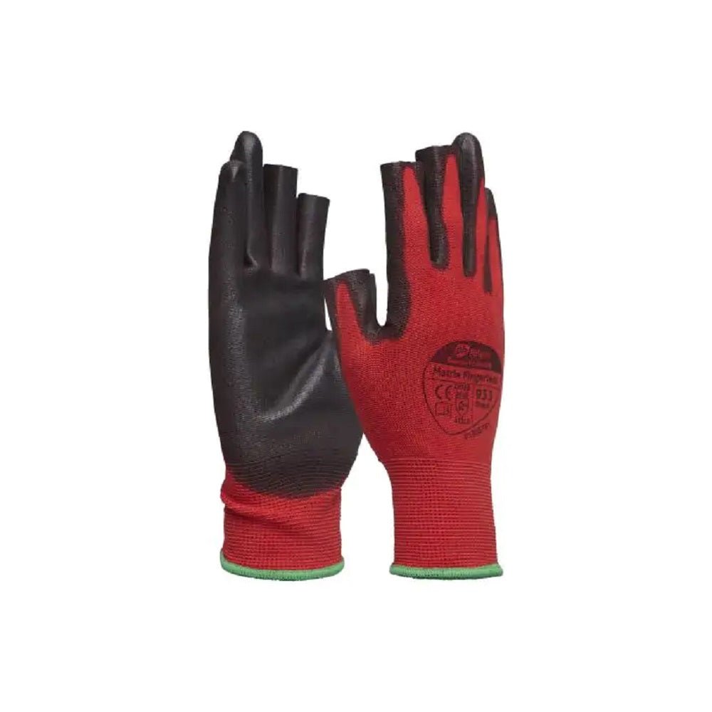 Polyco Matrix Fingerless PU Palm Coated Work Gloves Polyco Healthline